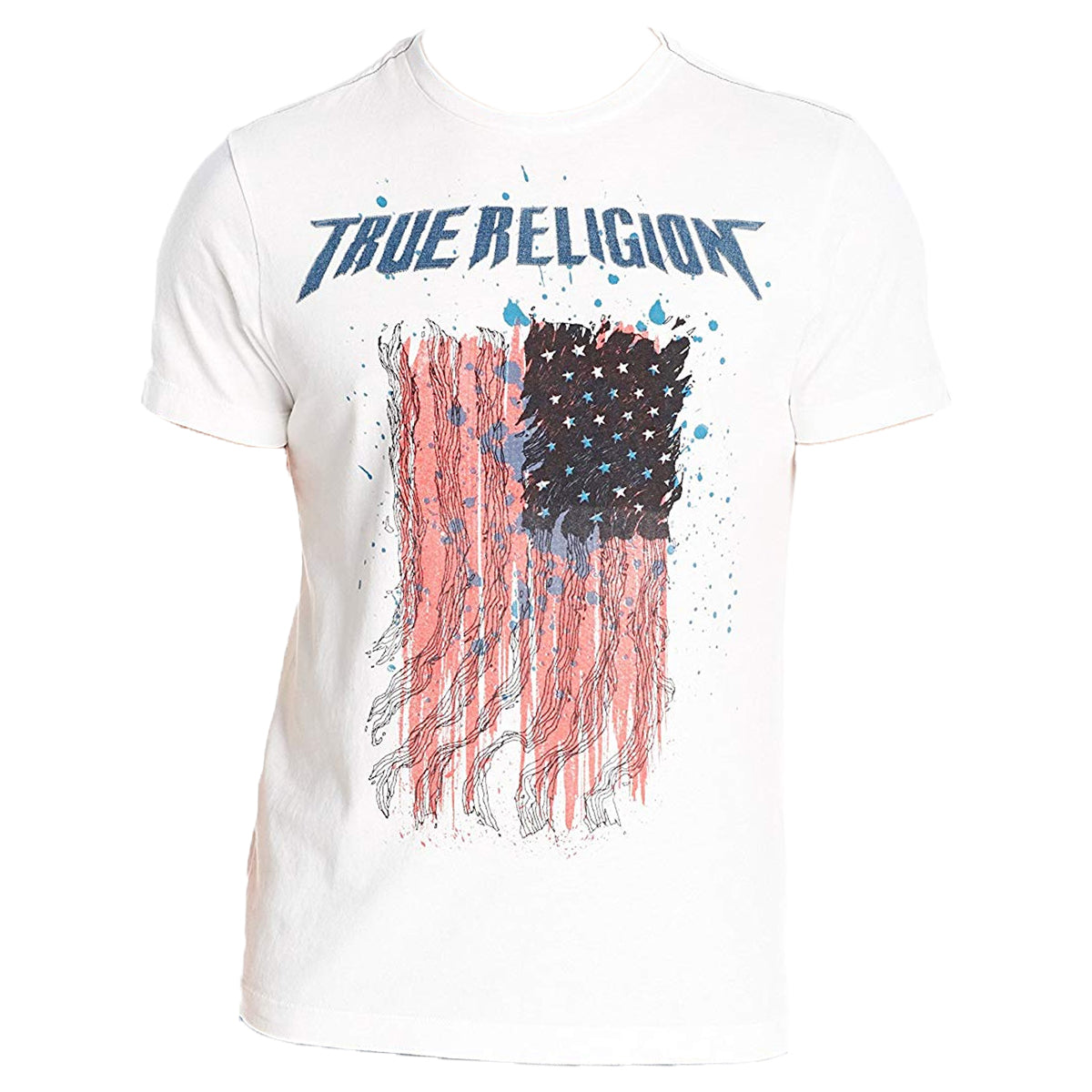 True Religion Paint Splatter Flag Mens Style : Ma451c007