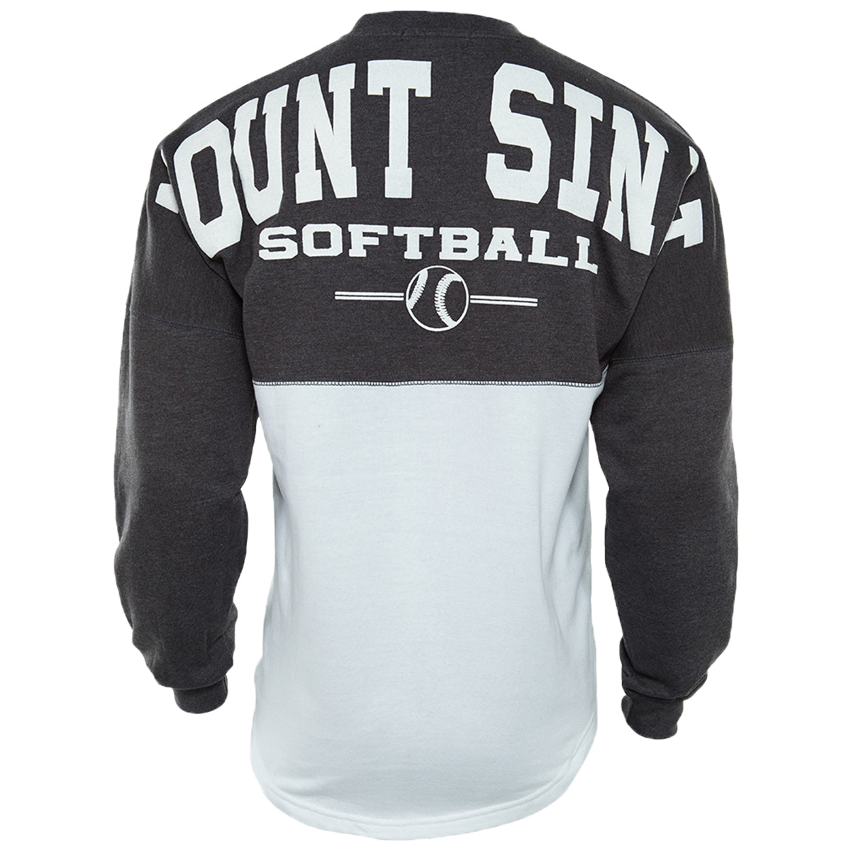 Basix Of America Mount Sinai Softball Two Tone Fleece Crewneck Pullover Sweatshirt Unisex Style : CNR-5000-02