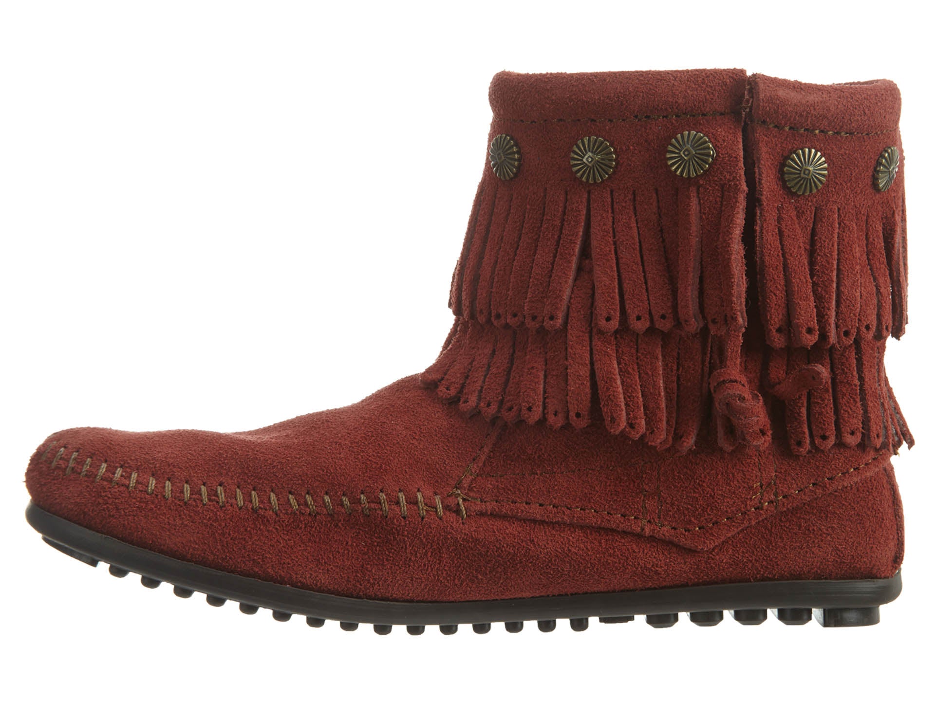 Minnetonka Double Fringe Side Zip Womens Style : 696f