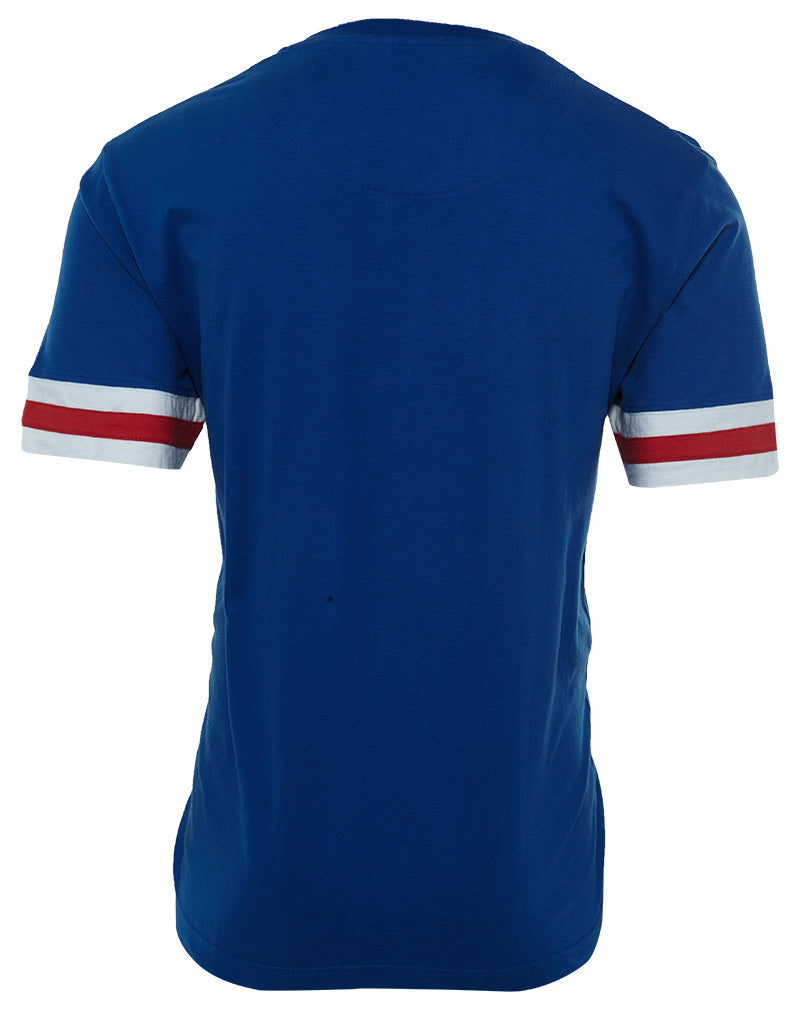 Wright Ditson NY Rangers Hat-trick Striped Sleeves V-Neck T-Shirt Mens Style : RN476